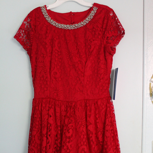 Red Lace Formal Dress - Picture 1 of 5